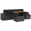vidaXL Set de sof&aacute;s de jard&iacute;n 6 piezas y cojines rat&aacute;n sint&eacute;tico negro