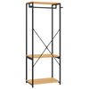 vidaXL Armario de metal y madera contrachapada negro roble 60x40x167cm