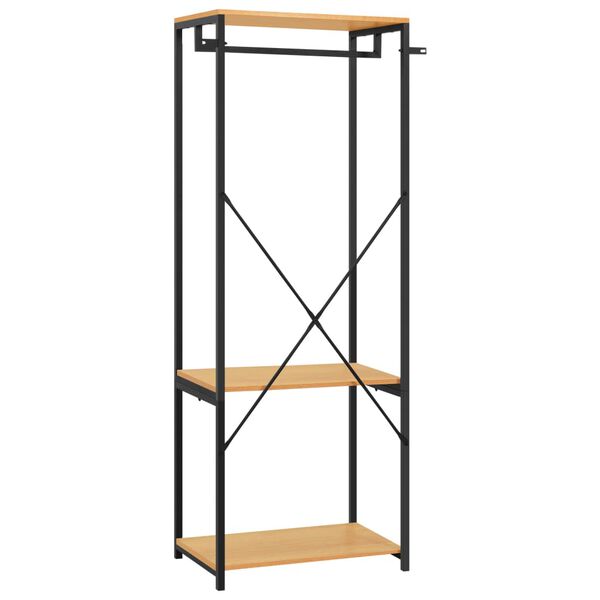 vidaXL Armario de metal y madera contrachapada negro roble 60x40x167cm