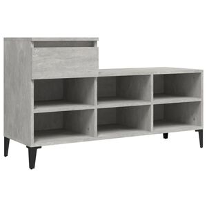 vidaXL Zapatero madera contrachapada gris hormig&oacute;n 102x36x60 cm