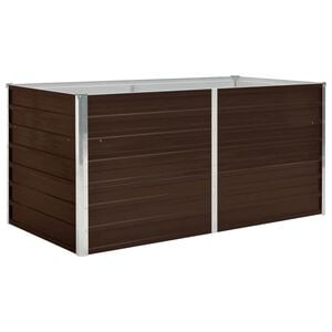 vidaXL Mesa de cultivo de acero galvanizado marr&oacute;n 160x80x77 cm