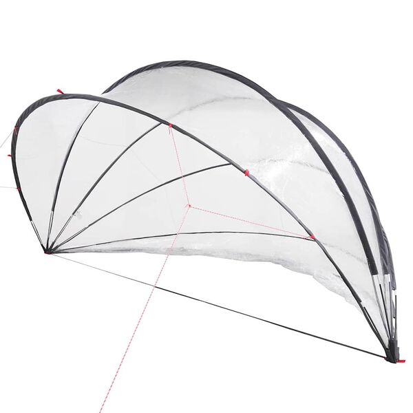 vidaXL C&uacute;pula para piscina Manual Transparente 472 x 460 x 229 cm PVC