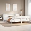 vidaXL Cama con estantería sin colchón madera maciza blanca 180x200 cm