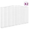 vidaXL Cestas de gaviones 2 uds forma de arco hierro 400x30x220/240 cm