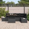 vidaXL Conjunto de sof&aacute; de jard&iacute;n 6 pcs Negro Polirat&aacute;n