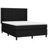 vidaXL Cama box spring colch&oacute;n y luces LED tela negro 140x200 cm