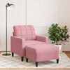 vidaXL Sillón con taburete terciopelo rosa 60 cm