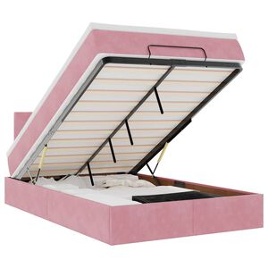 vidaXL Estructura de cama otomana colch&oacute;n terciopelo rosa 120x200cm