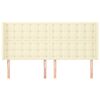 vidaXL Cabecero con orejas de cuero sint&eacute;tico crema 203x16x118/128 cm
