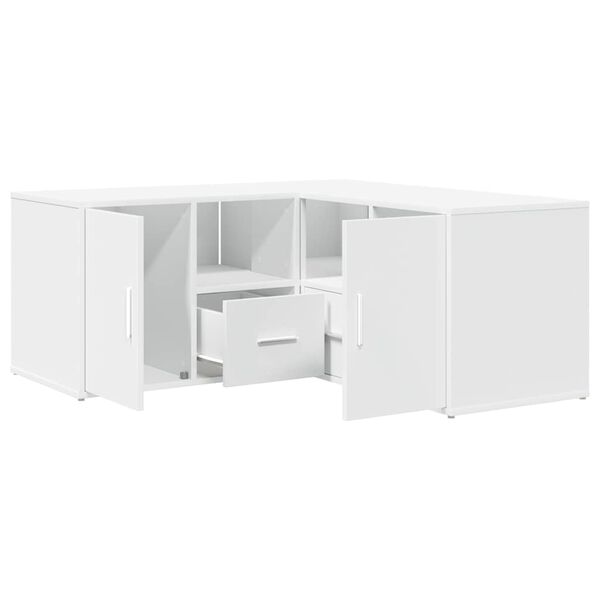 vidaXL Mueble de esquina madera de ingenier&iacute;a blanco 160x40x45 cm