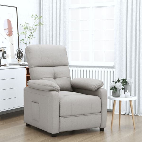 vidaXL Sillón reclinable de tela gris taupe