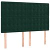 vidaXL Cama box spring con colch&oacute;n terciopelo verde oscuro 140x200 cm