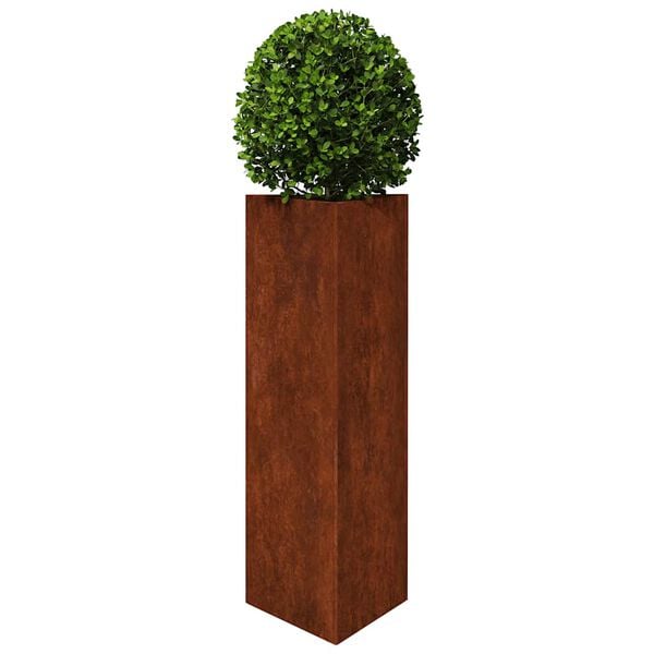 vidaXL Jardineras triangulares 2 uds acero oxidado 30x26x75 cm