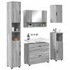 vidaXL Juego de muebles de ba&ntilde;o con caj&oacute;n con puerta 5 pcs Gris Sonoma