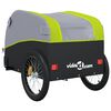 vidaXL Remolque para bicicleta hierro negro y verde 30 kg