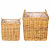 vidaXL Cesta para Plantas GENDT 2 uds. Madera Natural Rat&aacute;n Kubu