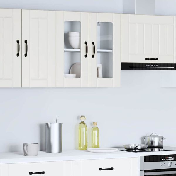 vidaXL Armario pared cocina puerta de cristal Lucca blanca