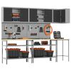vidaXL Conjunto de armarios de trabajo con estante 10 pcs Negro y Gris
