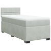 vidaXL Cama box spring con colch&oacute;n terciopelo gris claro 100x200 cm