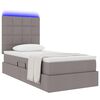 vidaXL Cama con almacenamiento y LED Taup&eacute; 90 x 200 cm Poli&eacute;ster
