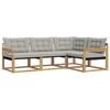 vidaXL Conjunto de sof&aacute;s de exterior 4 pcs Blanco y Gris Claro