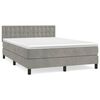 vidaXL Cama box spring con colch&oacute;n terciopelo gris claro 140x190 cm
