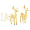 vidaXL Reno y trineo adorno navide&ntilde;o 160 LEDs acr&iacute;lico 130 cm