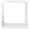 vidaXL Estantes cubo de pared 4 unidades blanco brillo 30x15x30 cm