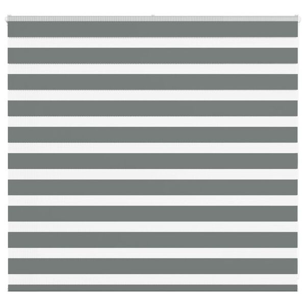 vidaXL Estor cebra gris oscuro tejido ancho 150,9 cm poli&eacute;ster
