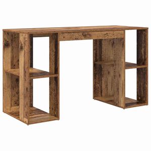 vidaXL Escritorio Madera envejecida Madera de ingenier&iacute;a