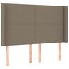vidaXL Cama box spring colch&oacute;n y luces LED tela gris taupe 140x200 cm