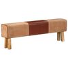 vidaXL Banco potro gimnasio cuero y madera acacia maciza marr&oacute;n 160 cm