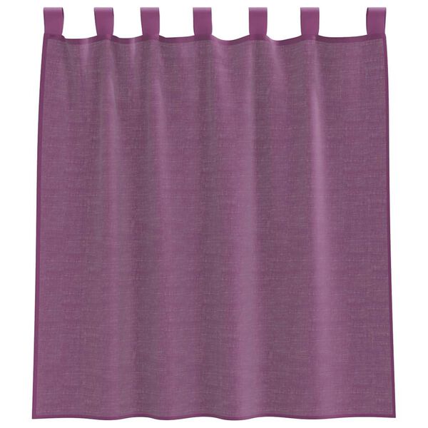 vidaXL Cortinas de gasa con trabillas 2 uds morado 140x140 cm