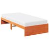 vidaXL Sof&aacute; cama con colch&oacute;n madera maciza pino marr&oacute;n cera 90x200 cm