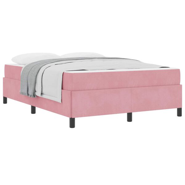 vidaXL Estructura de cama con colch&oacute;n Rosa 160 x 200 cm tela