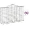 vidaXL Cestas gaviones 13 uds forma de arco hierro 200x50x120/140 cm