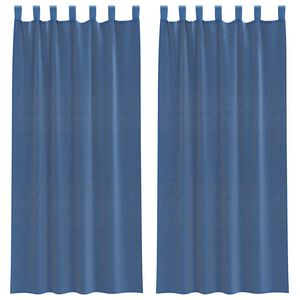 vidaXL Cortinas de gasa con trabillas 2 uds azul real 140x245 cm