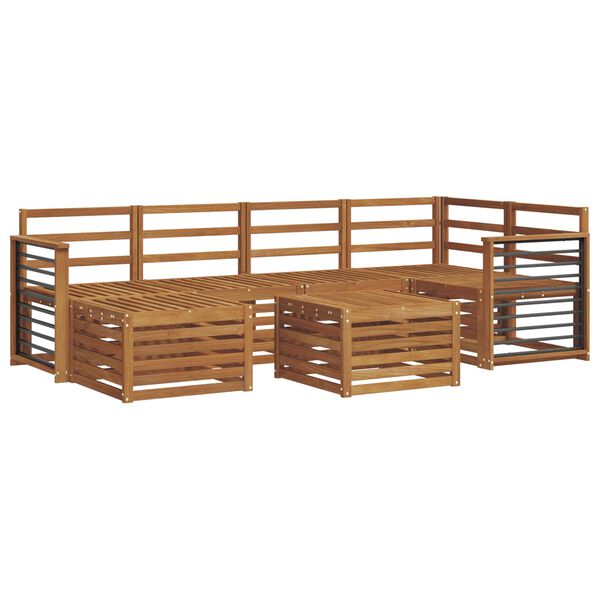 vidaXL Juegos de sof&aacute;s Natural Madera de Acacia S&oacute;lida