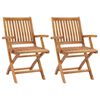vidaXL Sillas plegables (2 unidades) de madera maciza de teca.