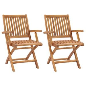 vidaXL Sillas plegables (2 unidades) de madera maciza de teca.