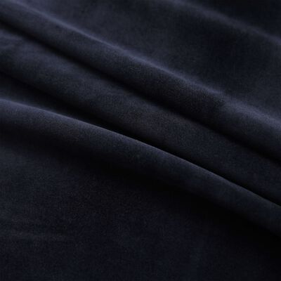 vidaXL Cortinas opacas con anillas 2 pzas terciopelo negro 140x225 cm