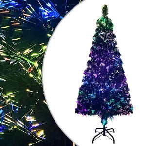 vidaXL &Aacute;rbol de Navidad artificial y soporte fibra &oacute;ptica verde 210 cm