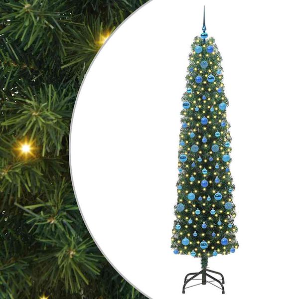 vidaXL &Aacute;rbol de Navidad artificial Verde 210 cm PVC, Acero y Pl&aacute;stico