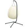 vidaXL Silla colgante huevo con soporte tela y acero beige