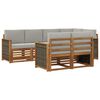 vidaXL Conjunto de sof&aacute;s de exterior 7 uds. Natural y Gris Claro