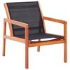 vidaXL Silla de jard&iacute;n madera maciza de eucalipto y textilene negro