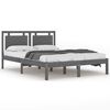 vidaXL Estructura de cama madera maciza gris doble 135x190 cm