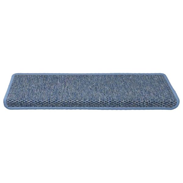 vidaXL Alfombrilla autoadhesiva escalera sisal 15 uds azul 65x21x4 cm