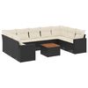 vidaXL Set de sof&aacute;s de jard&iacute;n 10 pzas cojines rat&aacute;n sint&eacute;tico negro