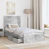 vidaXL Cama con almacenamiento con cabecera Gris Concreto 90 x 190 cm